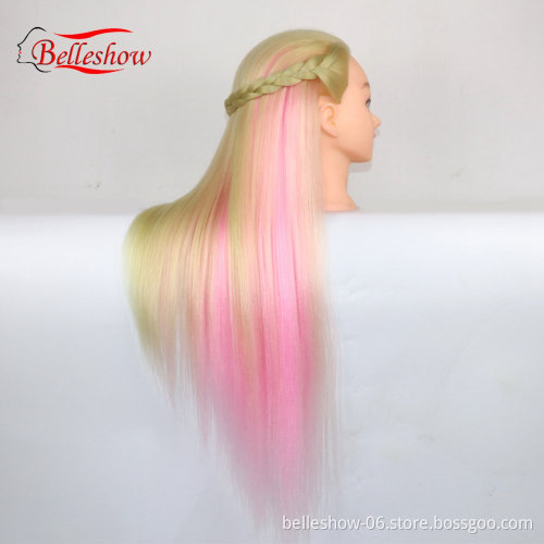 Hot sell synthetic long hair Mannequins Female Head,High quality salon hairdresser  mannequin head,training and styling head